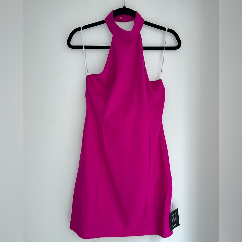 Lulus pink halter mini dress